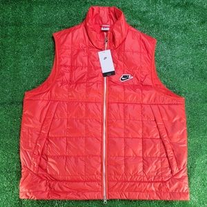Nike Sportswear Synthetic Fill Down Vest Gilet Pockets Mens Size Medium Red New